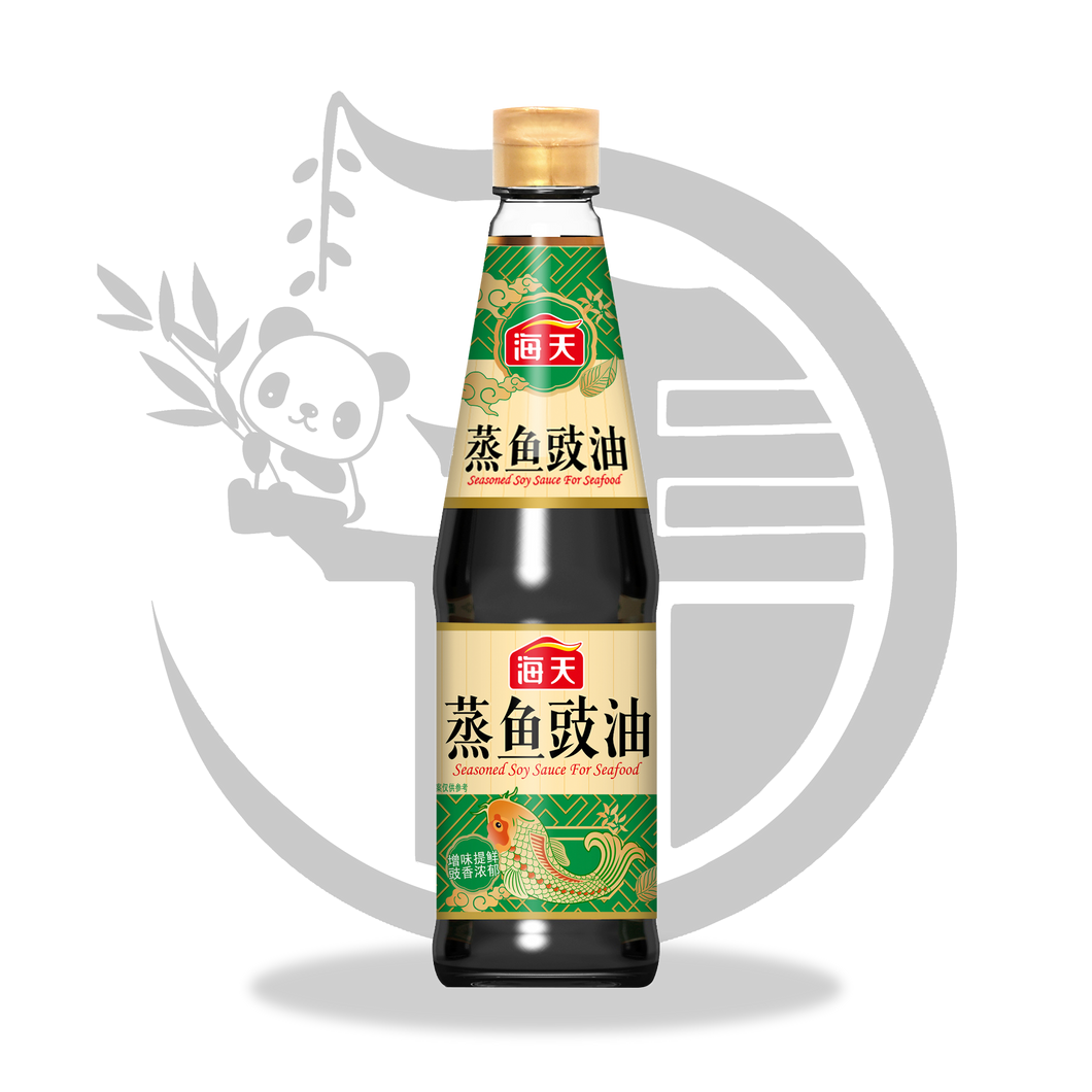 SEASONED SOY SAUCE FOR SEAFOOD   (海天蒸鱼豉油)  DENİZLİK ÜRÜNLERİ İÇİN SEZONLU SOYA SOS - 450ML